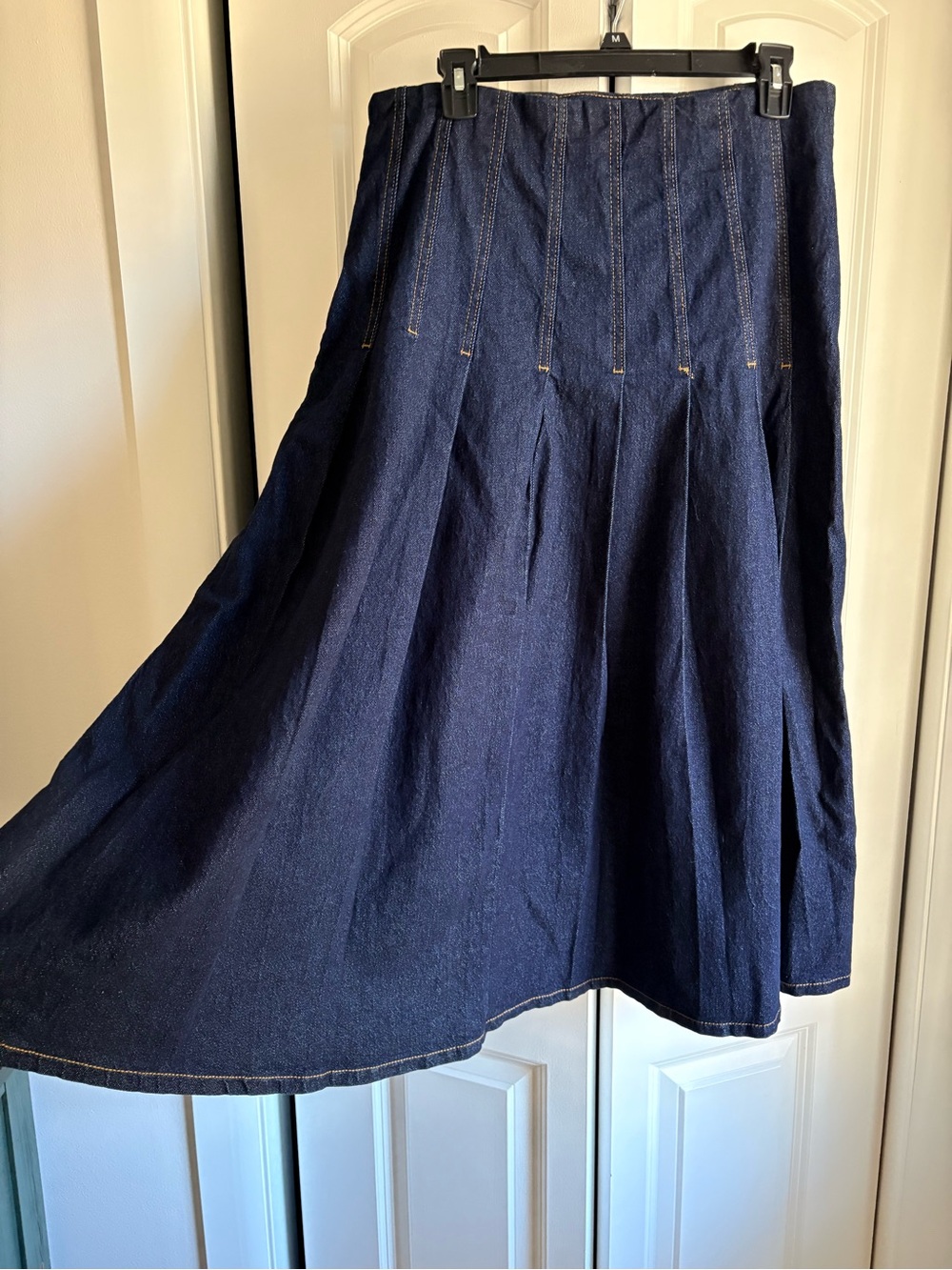 Pleated Denim Free Assembly Skirt NWT